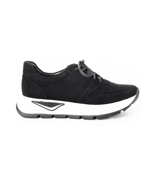 sneakersy damskie Sneakersy skórzane -  biało czarne  (7022)