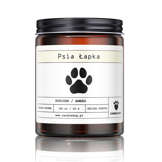 dla zwierząt różne PSIA ŁAPKA - świeca sojowa