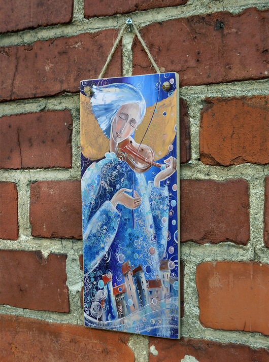Ozdoby na ścianę Deseczka Muzyka nad miastem