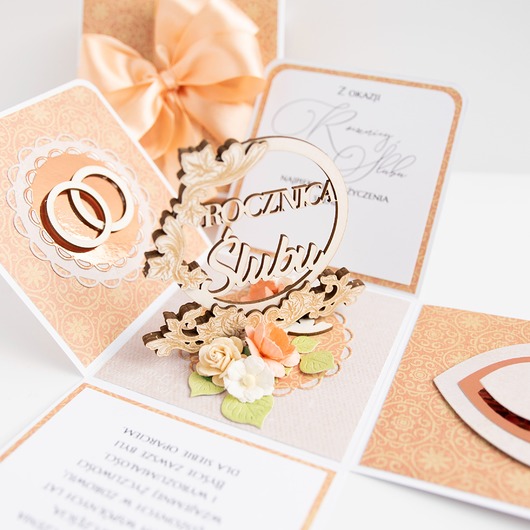 kartki scrapbooking Rocznica ślubu, exploding box, kartka 3d