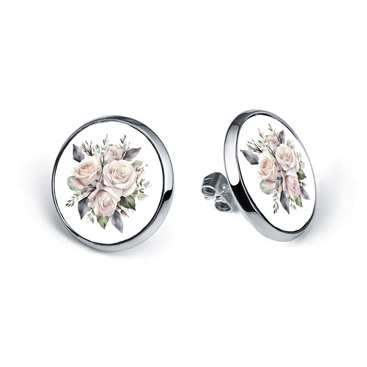 kolczyki - inne Kolczyki sztyfty  Bukiet Róż róże pastelowe delikatna kwiatowa biżuteria