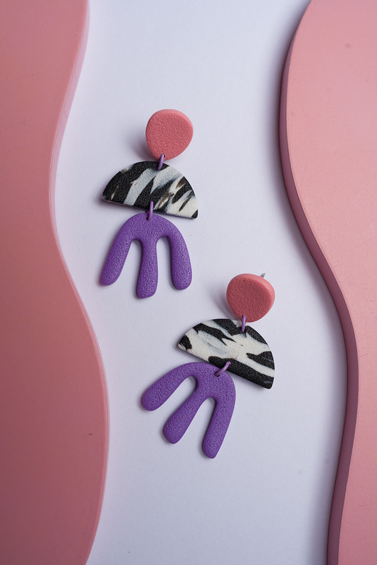 kolczyki z masy plastycznej Wiszące kolczyki Henri Matisse