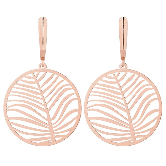 kolczyki pozłacane Kolczyki z różowego złota z dużą rozetą