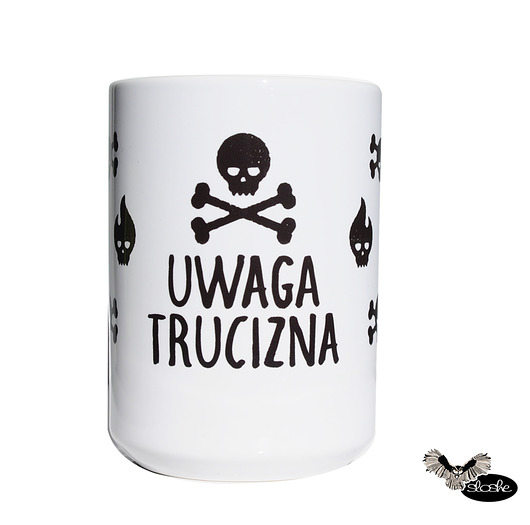Uwaga trucizna z czachami, kubek 450ml  Sowia Aleja