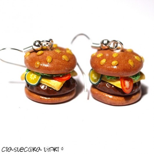 kolczyki hamburgery ciasteczkatynki