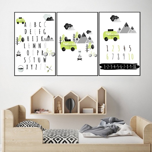 zestaw plakatów edukacyjnych dla dziecka CAMPING Plakatowka
