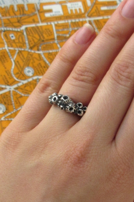 pierścionki srebrne Srebrny pierścionek z morskimi pąklami