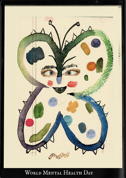 plakaty Plakat Motyl dla psychologa Mental Health Day grafika zdrowie psychiczne