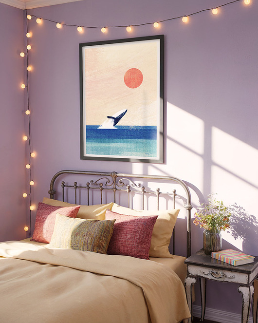 plakaty Wieloryb - zachód słońca nad oceanem - plakat fine art