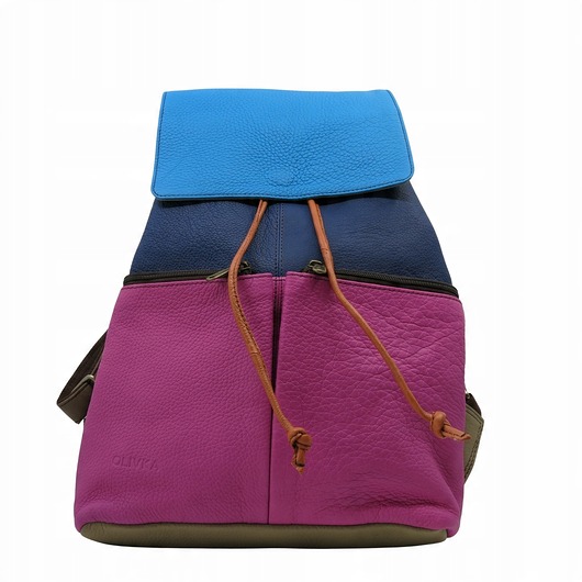 plecaki Plecak skórzany pojemny kieszenie wygodny kolorowy zero waste OLIVKA