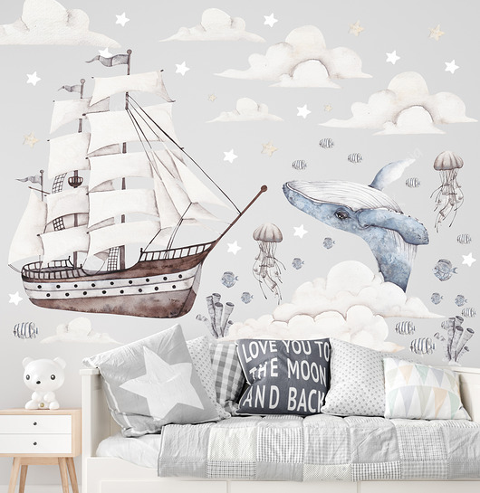 naklejki ścienne do pokoju dziecka Podniebny ocean