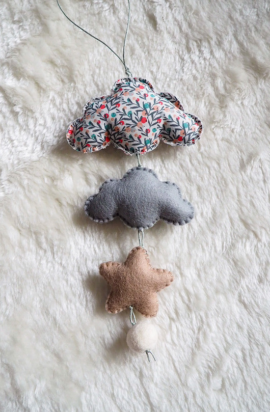 Mini zawieszka do wózka - dwie chmurki Balalu Baby