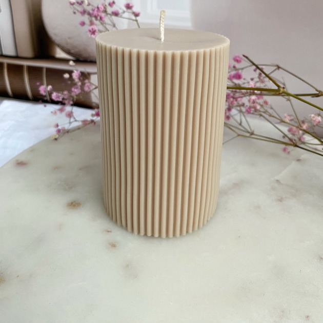 świeczniki i świece Świeca sojowa dekoracyjna "Bubbles" 60x75mm jasny beż