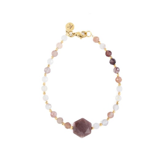 bransoletki z kamieni naturalnych Bransoletka z kamieniami kobiecej intuicji - Wersja Pozłacana