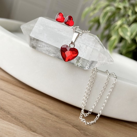 komplet biżuterii Komplet biżuterii - Ogniste serduszka