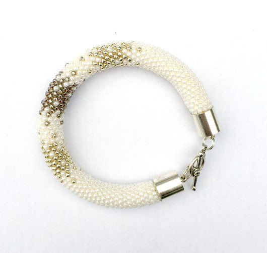 bransoletki ze szkła Bransoletka koralikowa White Angel