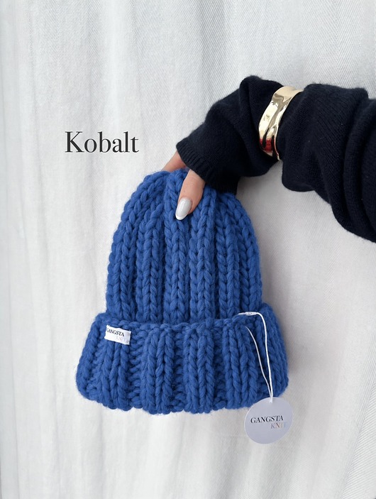 czapki damskie Czapka Nordic 100% wełna *kobalt*