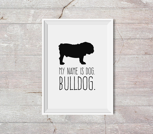 Buldog - A3 - plakat typograficzny PLAKATY GEOMETRYCZNE