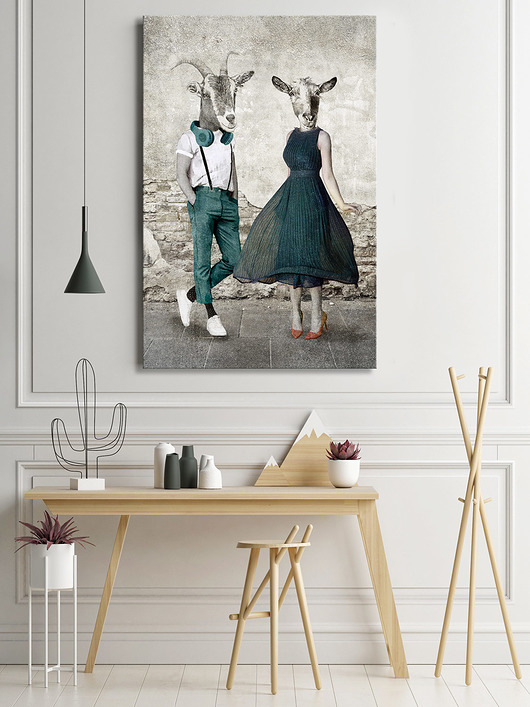 OBRAZ NA PŁÓTNIE -PARA KOZŁOWSKICH- 80x120cm LUdesign gallery