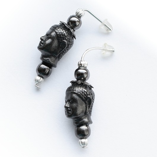 kolczyki z kamieniami Budda kolczyki sztyfty