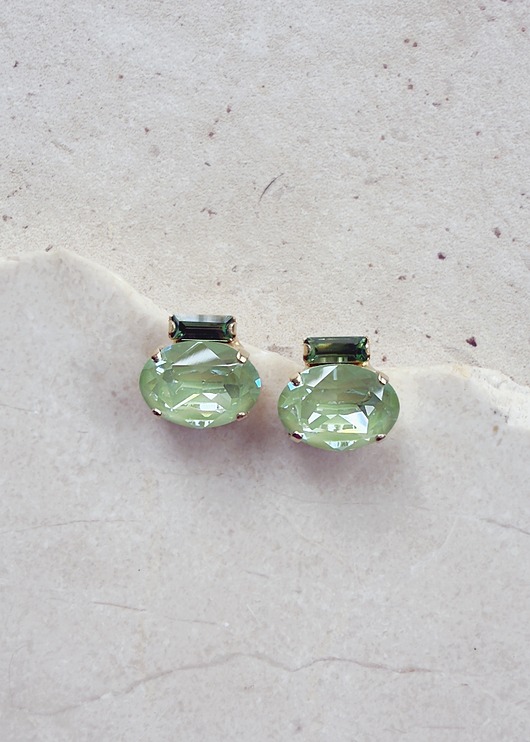 kolczyki pozłacane Kolczyki pozłacane LUA: Paradise Green & Peridot w klimacie Sage Green