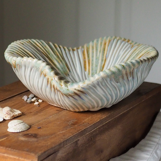patery i talerze Duża ceramiczna misa- fantazyjny kształt, 2 rozmiary/2 kolory