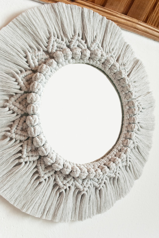 lustra stojące i wiszące Lustro Makrama Mandala boho dekoracja 40 cm kolory