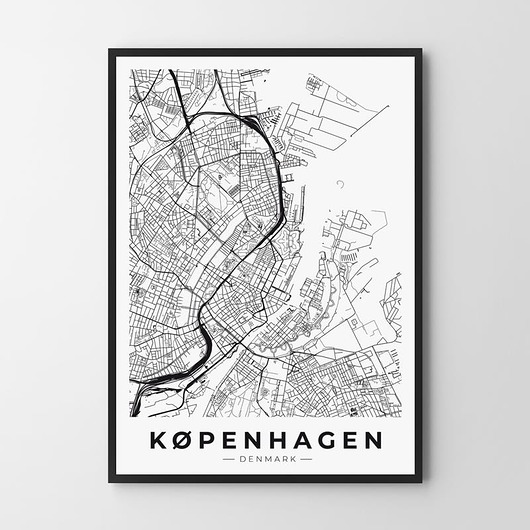 plakaty Plakat Kopenhaga  - mapa