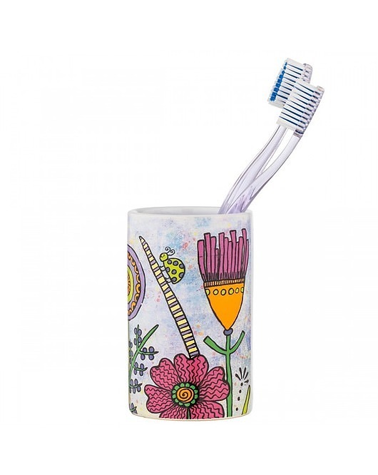 dodatki - łazienka - różne Kubek Pojemnik Ceramiczny na Szczoteczki Fiori