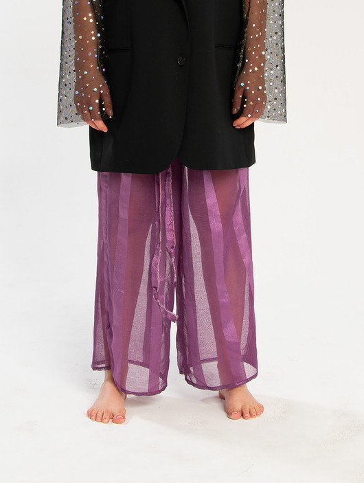 spodnie materiałowe damskie Spodnie Purple Rain