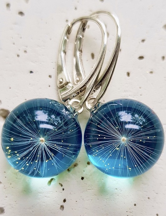 Kolczyki srebrne z nasionami dmuchawca Grol Jewellery