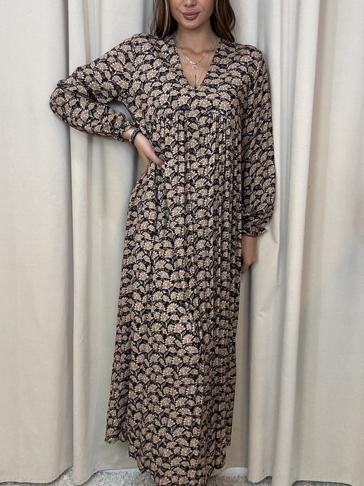 sukienki maxi damskie Wiskozowa sukienka Beige