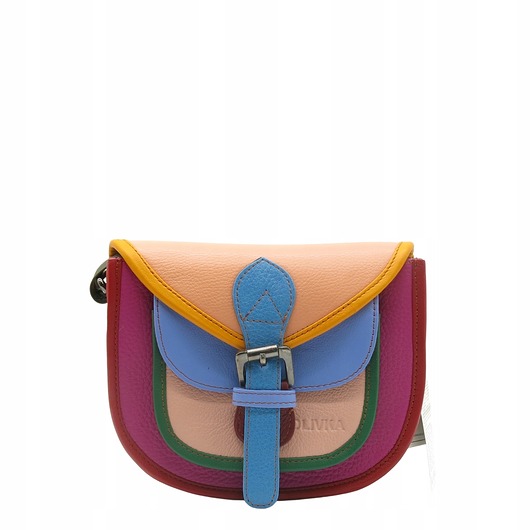 torby na ramię Torebka damska listonoszka skórzana regulowany pasek kolorowa OLIVKA