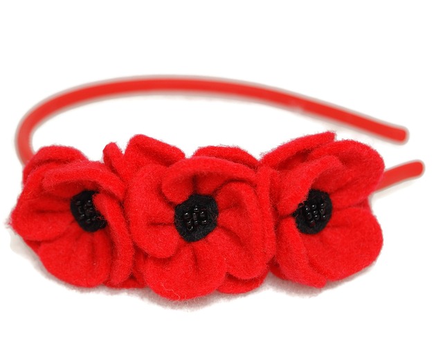 ozdoby do włosów dla dzieci Opaska dla dziewczynki maki