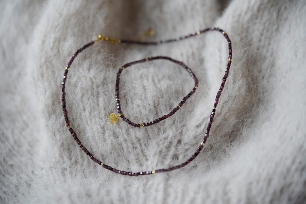 komplet biżuterii Granatove Minimum zestaw