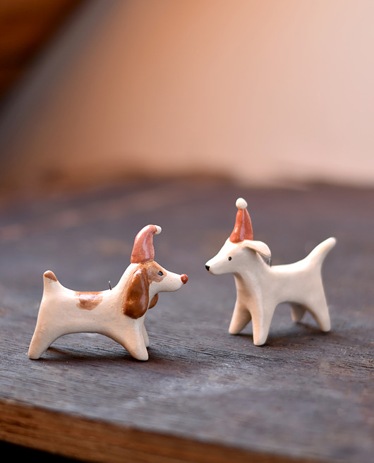 bombki Figurka ceramiczna piesek bombka