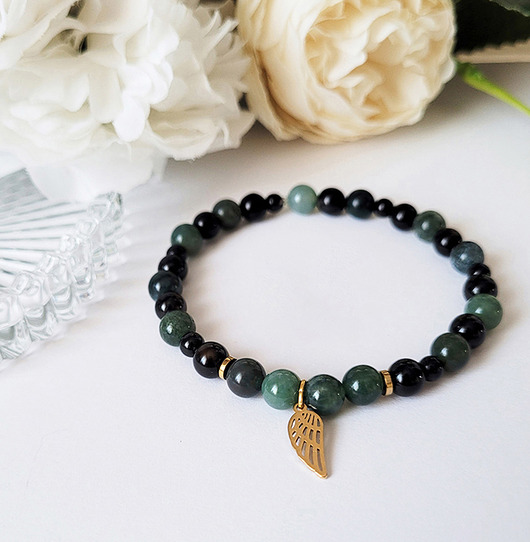 bransoletki z kamieni naturalnych Wytrwałość - bransoletka ze skrzydłem