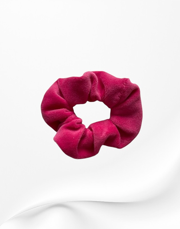 gumki do włosów Gumka frotka scrunchie midi welurowa różowa fuksja