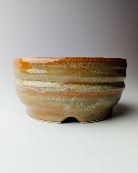 doniczki Płaska doniczka ceramiczna "piaskowiec"