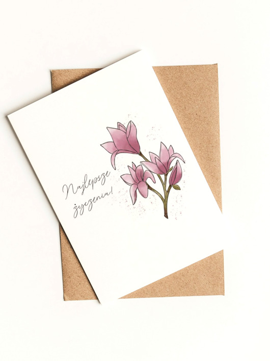 kartki okolicznościowe - wydruki Kartka Najlepsze życzenia Magnolia