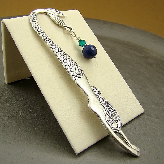 Zakładka Syrenka Jadeit i kryształ Swarovski RayOfArt