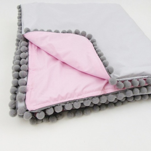 kocyki, kołderki, pościel dla dzieci Dwustronna Narzuta Szaro Różowa Pastelowa