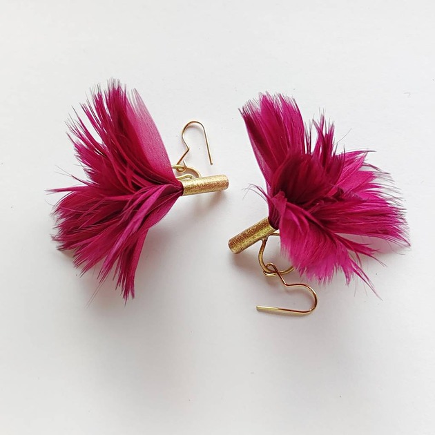 kolczyki z piórami PIÓRKO kolczyki