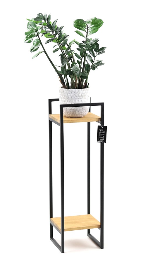 kwietniki Kwietnik Metalowy Półka Stojąca 80cm czarny loft