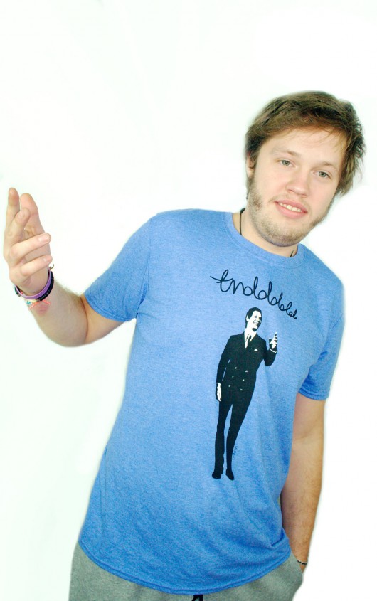 T-shirt TROLOLOLOO niebieski melanż  rozmiar L MUNGO