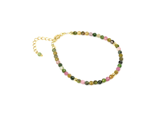 Bransoletka Turmalin Kolorowy złoto Brazi Druse Jewelry