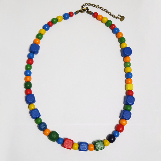 korale Kolorowe, drewniane korale