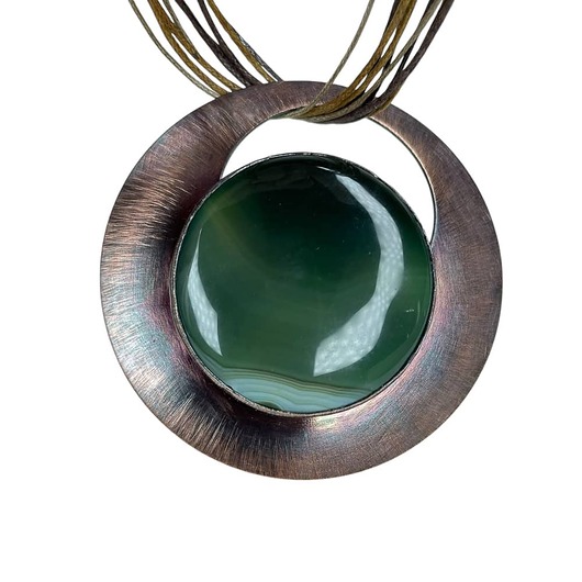 wisiory Okrągły naszyjnik z dużym agatem