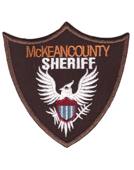 naszywki na ubrania Naszywka naprasowanka SHERIFF termo haft POLSKIE 8,5x8,5cm brązowa