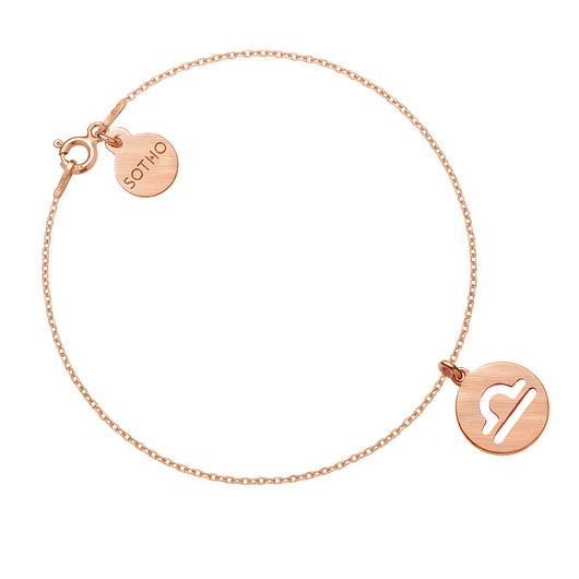 srebrne naszyjniki Matowa bransoletka z zodiakiem Wagi z różowego złota.